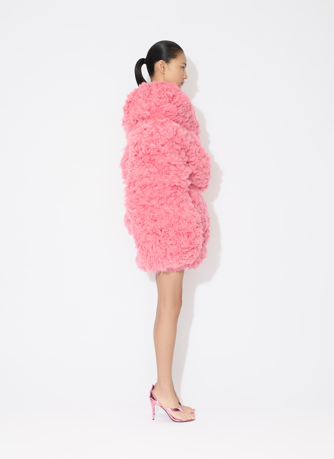 FAUX-FUR KNIT SPIRAL COAT ALAÏA  FAUX-FUR KNIT SPIRAL COAT